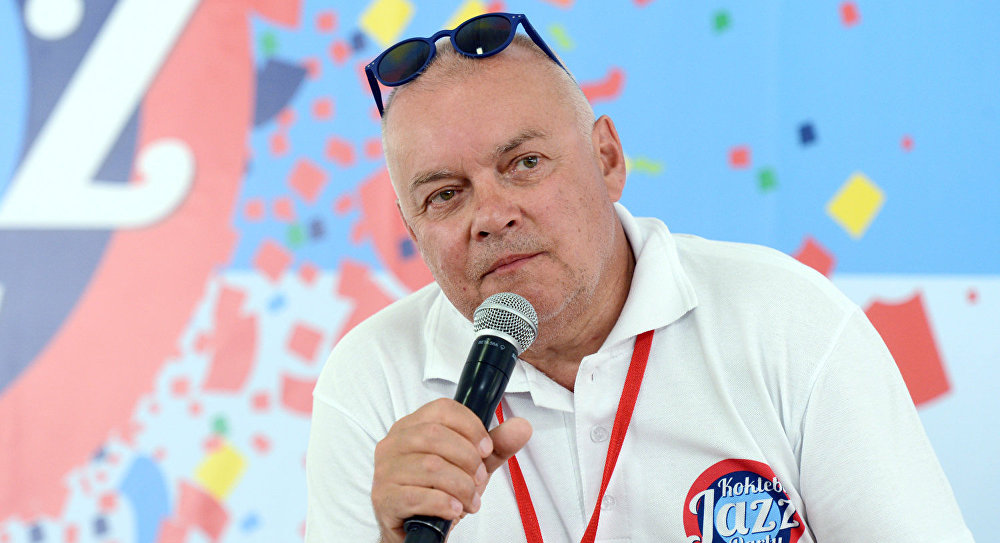 Rossiya Segodnya Director General Dmitry Kiselev at a news conference on the opening of theKoktebel Jazz Party – 2015 international jazz festival.